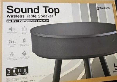 Bass Jaxx Sound Table Wireless Table With Speaker(14inch×14inch×24inch) Home