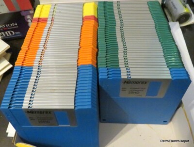 Memorex High Density Diskettes and Labels - Lot of 89