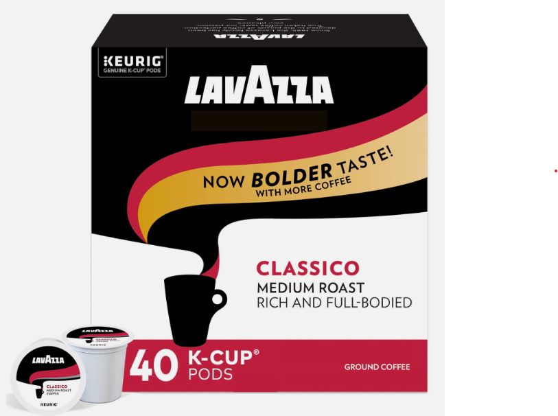 Lavazza Classico Single-Serve Coffee K-Cups Keurig Brewer Medium-Roast Pack of40