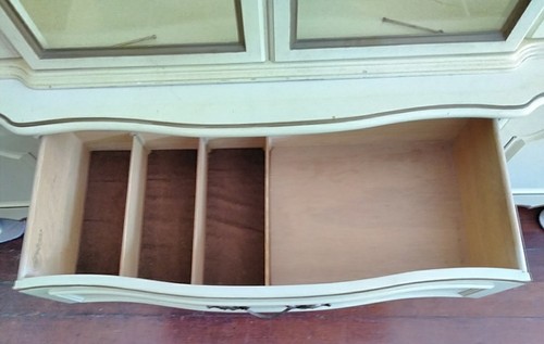 Vintage Mount Airy French Provincial China Cabinet Hutch Dining Room Breakfront