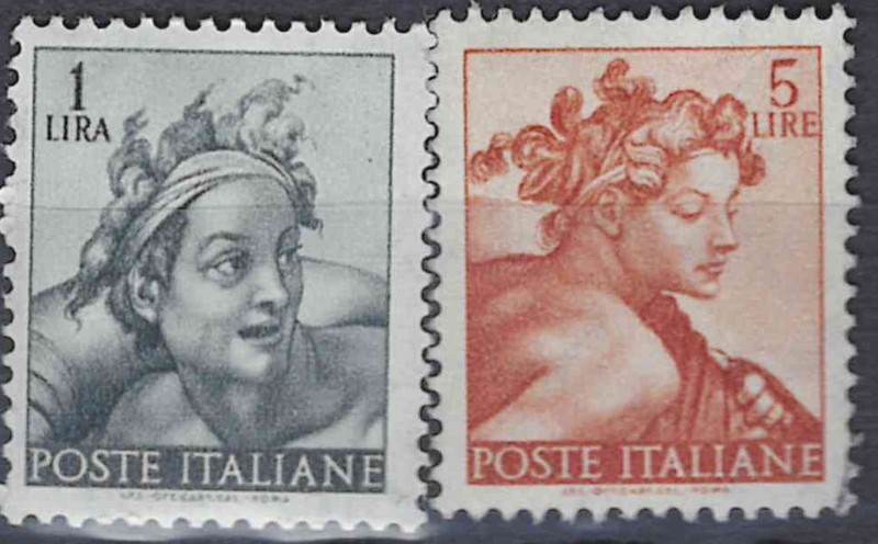 Italien 1961; Postfrisch; Mi It 1081, 1082: Michelangelo