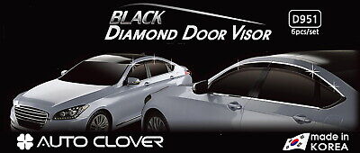 Black Diamond Door Visor Rain Vent Guard Window D951 for Genesis G80 2015~2020