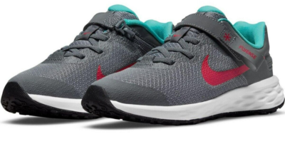 Nike Revolution 6 FlyEase. SMOKE GREY SIREN RED UK 1.5 EU 33.5
