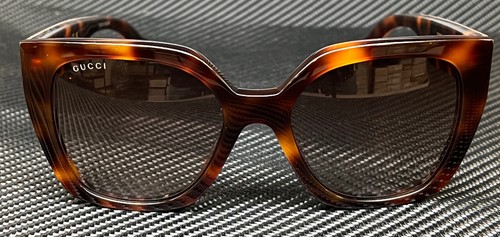 Pre-owned Gucci Gg1300s 003 Brown Havana Women's 55 Mm Medium Sunglasses