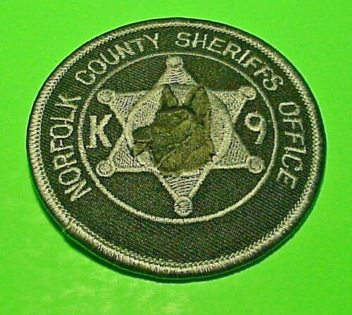 NORFOLK COUNTY  MASSACHUSETTS  K-9  SUBDUED SHERIFF SMALL  2 7/8"  POLICE PATCH