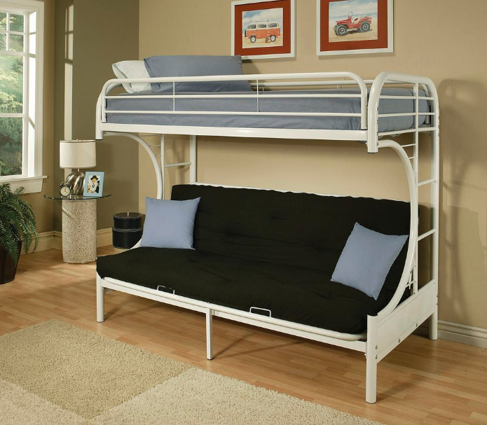 Dorel Home Products Twin Over Full Futon Bunk Bed Black For Sale