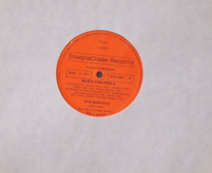 Tete Montoliu ?– Music For Perla  SteepleChase ?– SCS-1021 LP Denmark Press