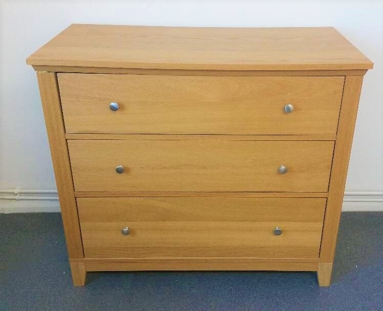 Oak Veneer Three Drawer Chest in Archway, London Gumtree