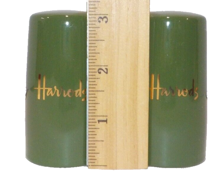HARRODS SALT & PEPPER CRUET SET 3" SHAKER Green (Super RARE***L@@K)
