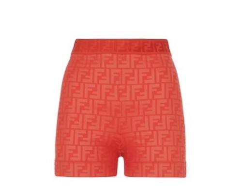 NWT $430 Fendi Women's Knitted Fabric Track Shorts Red