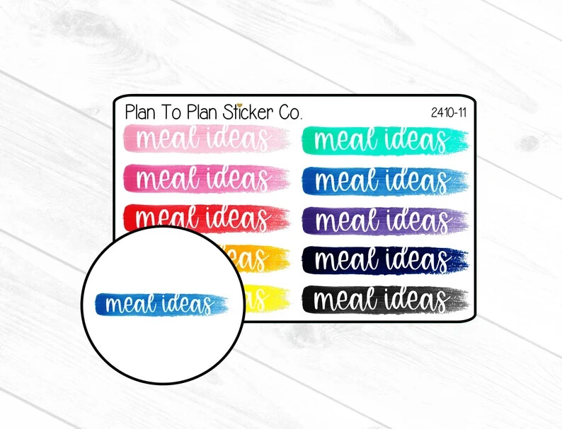 2410-11~~Meal Ideas Notes Page Header Planner Stickers