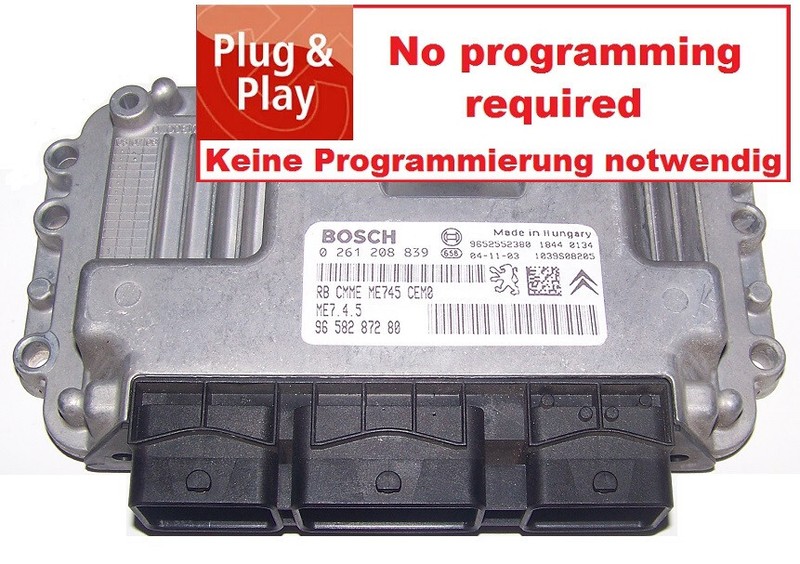 SteuergerÃ¤T Peugeot 206 1,6l 16v Nfu 80kw 0261208839 9658287280 Unlock Ecu
