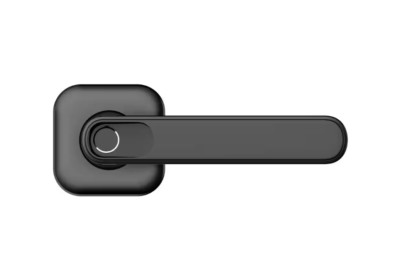 Defiant Matte Black Electronic Lever Door Lock with Biometric Fingerprint