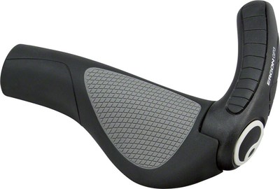 Ergon GP3 Grips - Black/Gray, Lock-On, Small Erganomic 142mm Length Bicycle Bike