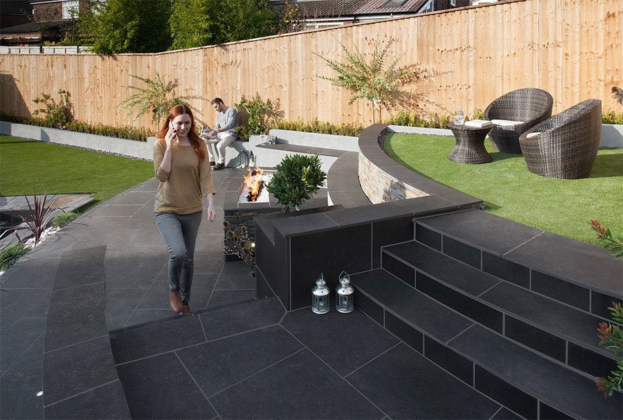 6 square metres of Marshalls Symphony Vitrified Paving Slabs in Dark