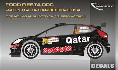 DECALS 1/43 FORD FIESTA RRC #40 - AL-ATTIYAH - RALLYE SARDAIGNE 2014 -MFZ D43336