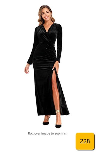 Velvet Wrap Formal Dress - Long Sleeve Deep V-Neck Maxi Dress For Parties