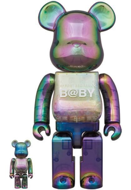 MY FIRST BE@RBRICK 400% & 100% B@BY CLEAR BLACK CHROME Ver MY FIRST BE@RBRICK 400% & 100% B@BY CLEAR BLACK CHROME Ver