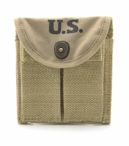 USGI WW2 .30 M1 CARBINE SLING, OILER, & BUTTSTOCK POUCH KHAKI Dated 1942