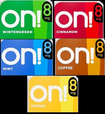 ON! Lozenge Variety 8 mg 5 PACKS 100 PIECES TOBACCO FREE! wintergreen, mint etc!