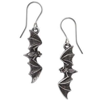 Nightflight Earrings, Gothic Flying Bats, Night Creatures, Gift, Alchemy England