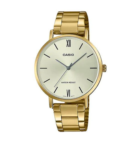 Casio Women's Gold Tone Stainless Steel Gold Dial Analog