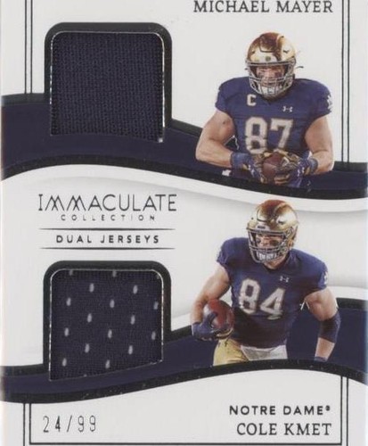 2023 Panini Immaculate Collection Collegiate Cole Kmet Michael Mayer #IDJ-MC