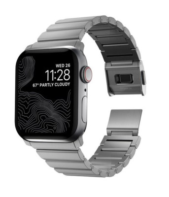 Nomad Titanium V2 2021 BAND Strap for Apple Watch SERIES - 42/44/45/49 - SILVER