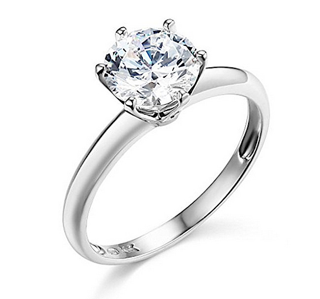 1.50 Ct Round 14k White Gold Simulated Diamond Solitaire Engagement Wedding Ring