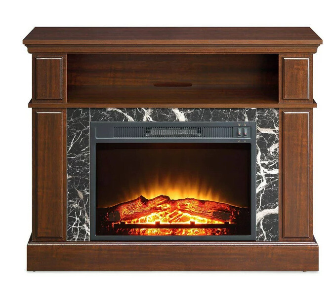 New- Mainstays Loring Media Fireplace for TVs up to 48", Cherry