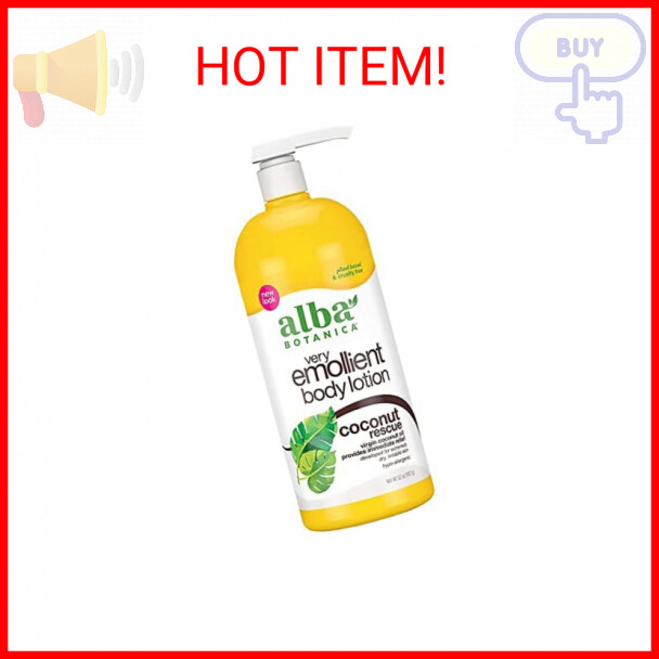 Alba Botanica Very Emollient Body Lotion, Coconut Rescue, 32