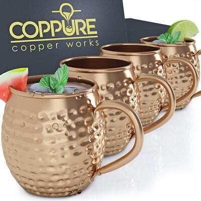 - Pure 100% Solid Hammered, Unlined Copper Cups F