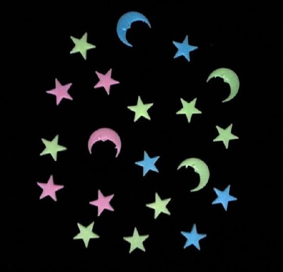 20 Little Star Small Moon Luminous Sticker Decorative Decal for Home Decoration
