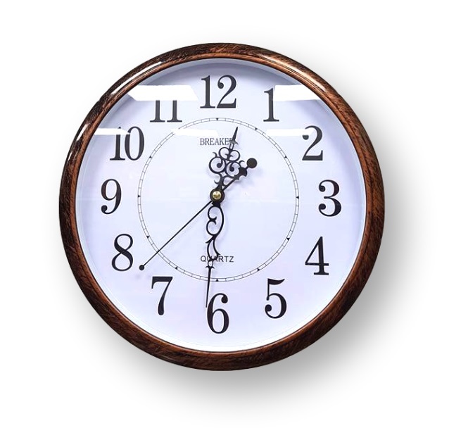 Orologio Da Parete Tondo Quarzo Muro Breaker 231A Diam 30cm Effetto Legno lac