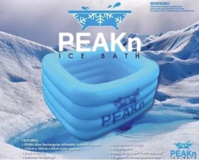 PEAKn Ice Bath Blue Rectangular Inflatable Outdoor Cold Plunge Pool-Ice Tub
