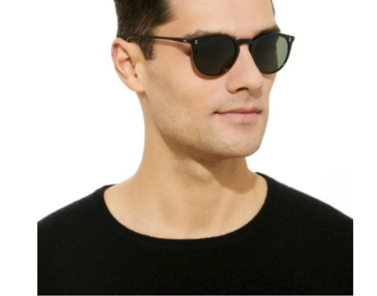 Pre-owned Oliver Peoples Fairmont 49mm Sun In Black Blue Photocromic Msrp$486