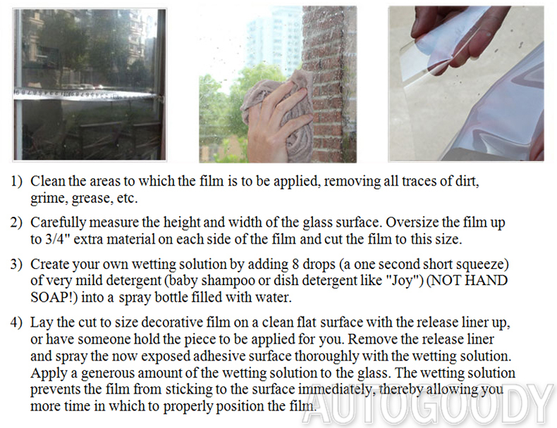 48"x120" Frosted Glass Film Static Cling Office Bathroom Window Tint 4ft x 10ft