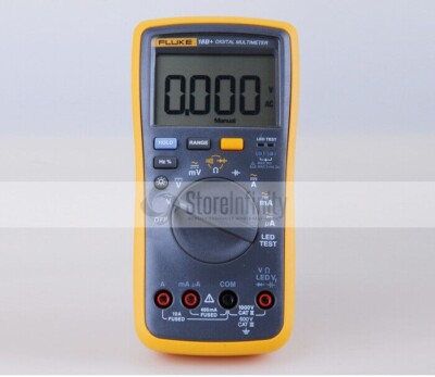 Fluke 18B+ AC/DC Voltage Current Digital Multimeter Auto/Manual Range LED Test