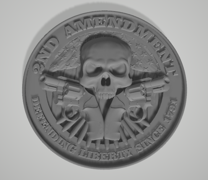 3d Model Stl File for CNC Router Laser and 3D Printer 2nd amendment 2000's Model