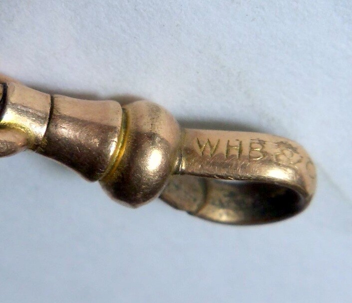 Vintage Pocket Watch Chain WHB Co Photo Locket ygf