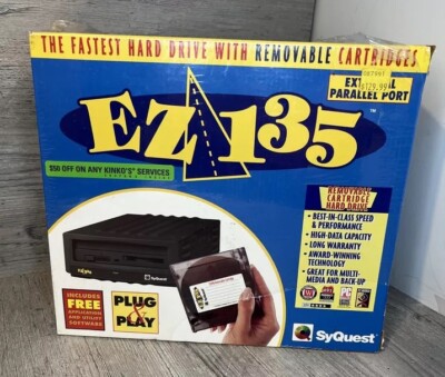 Vintage Syquest EZ135 External Parallel Port Removable 135MB Cartridge Drive