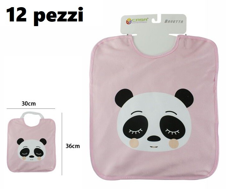 Set 12 Pezzi Bavetto Bavaglino Neonato Pappa Allattamento Bambini Panda dfh