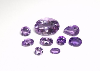 Mixed 9.520ct Natural purple amethyst gemstone Lot 