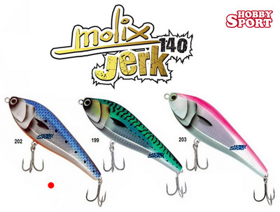 MOLIX JERK 140 col 202 SARDINE ORANGE BELLY   GR 85 SINKING SALT WATER