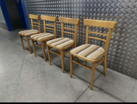 Vintage Quitmann Woven Seat Dining Chairs x4