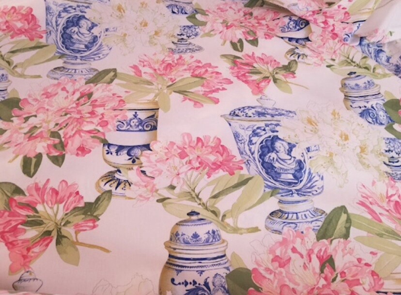 MANUEL CANOVAS BRAGANCE METIS DOCUMENTARY FLORAL VASES PRINTED 5 yds in 1 piece