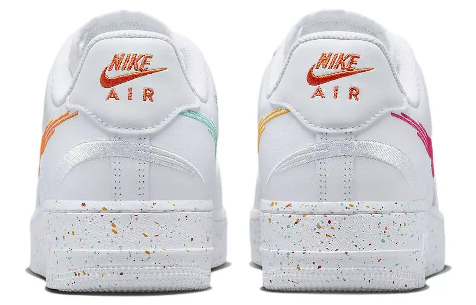 Pre-owned Nike Wos Air Force 1 '07 Lx 'leap High' Fd4622-131 Women's Shoes In White/white/safety Orange/washed Teal