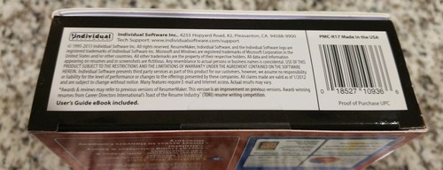 Individual Software ResumeMaker Professional Version Deluxe 17 **New**