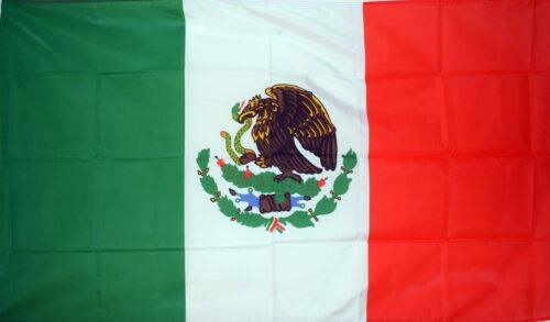 MEXICO 5 X 3 FEET FLAG polyester fabric MEXICAN MEXICANO CENTRAL AMERICA FLAGS