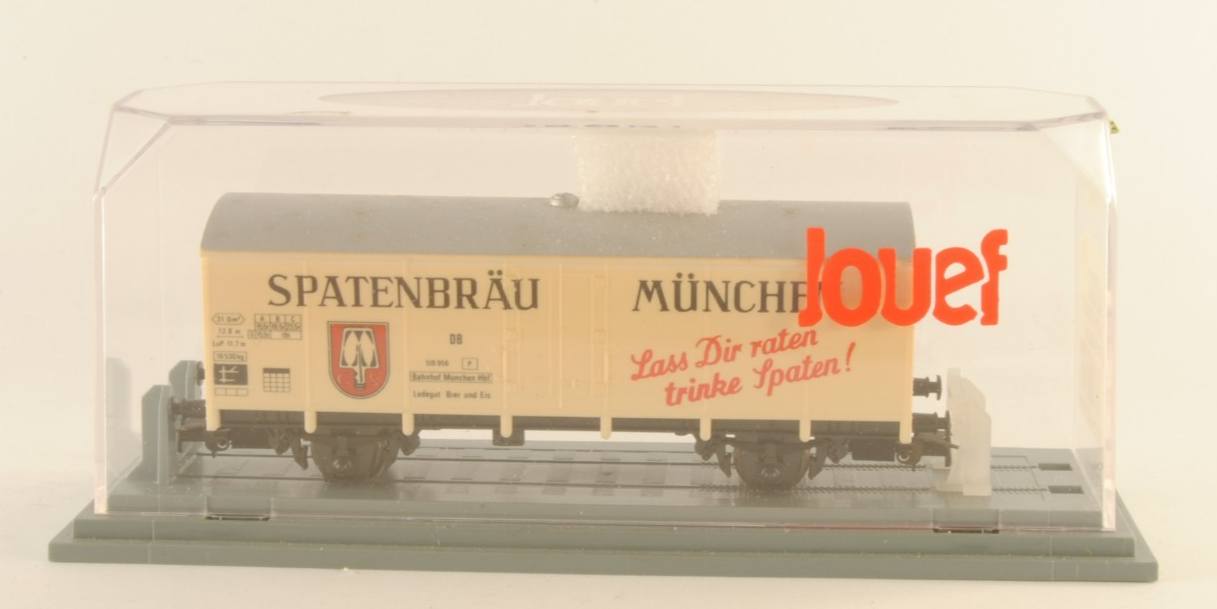 Jouef 627800 Carro chiuso DB vagone trasporto birra SPATENBRAU con teca H0 1:87